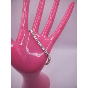 Vintage Avon Bracelet Silver Tone Crystal Women Jewelry Costume Fold Over Clasp